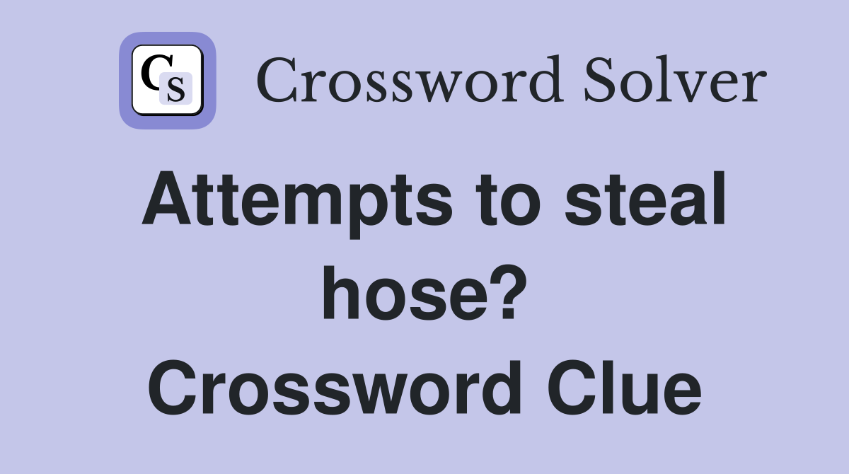 Attempts to steal hose? Crossword Clue