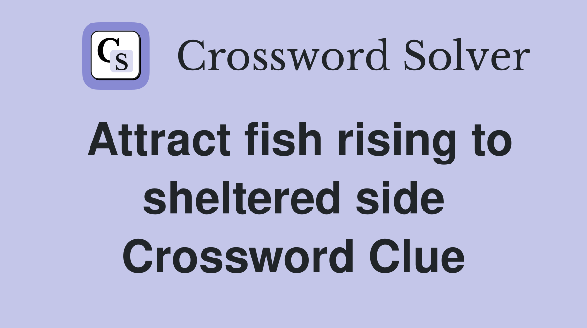 Attract fish rising to sheltered side Crossword Clue