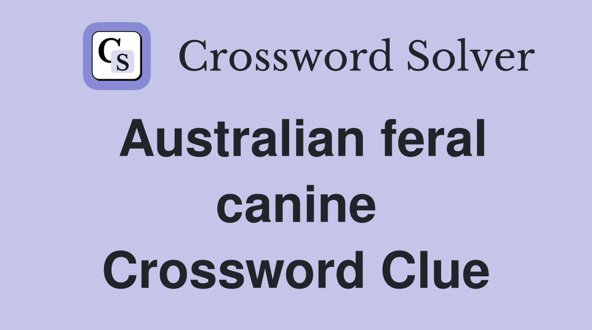 Australian feral canine Crossword Clue
