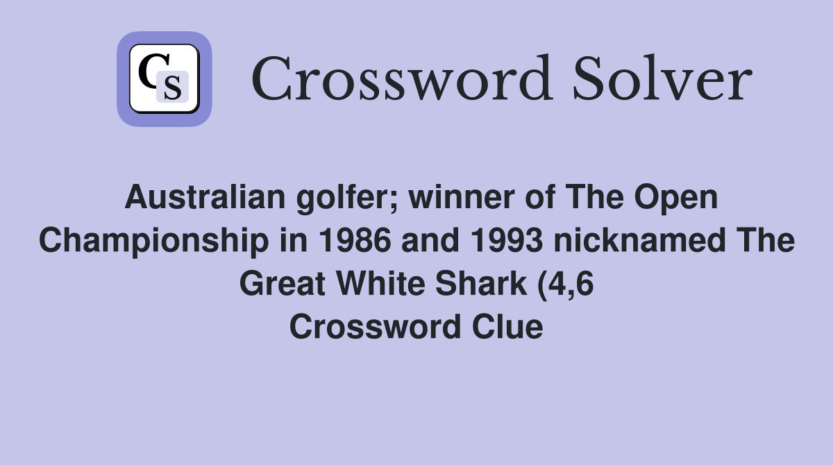 Australian golfer winner of The Open Championship in 1986 and 1993 Australian golfer winner of The Open Championship in 1986 and 1993