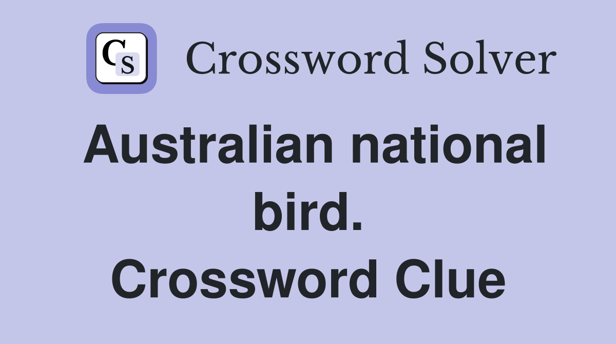 Australian national bird. Crossword Clue