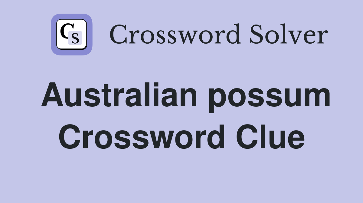Australian possum Crossword Clue