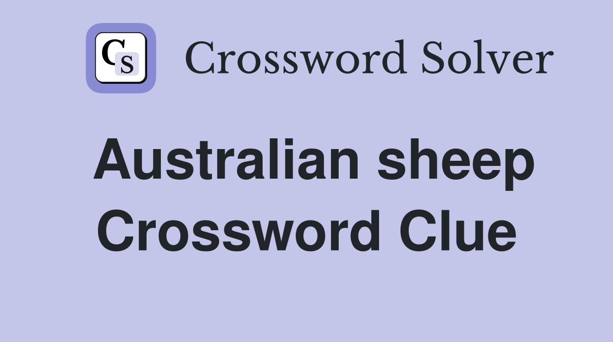 Australian sheep Crossword Clue