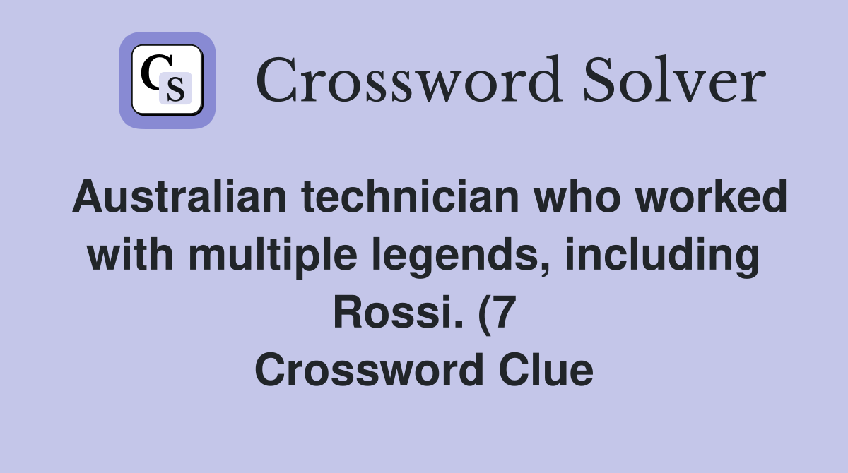 Australian technician who worked with multiple legends including Rossi Australian technician who worked with multiple legends including Rossi