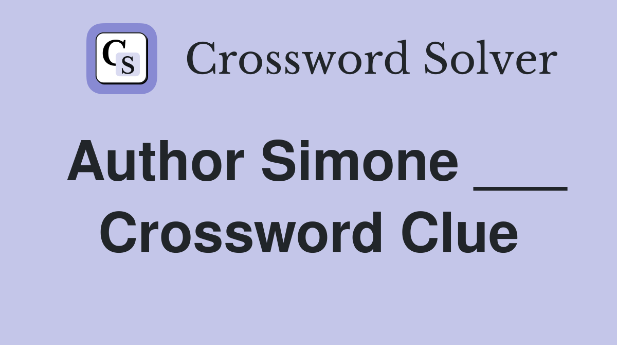 Author Simone ___ Crossword Clue