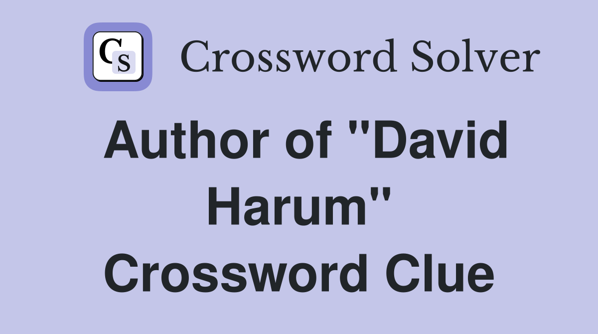 Author of "David Harum" Crossword Clue