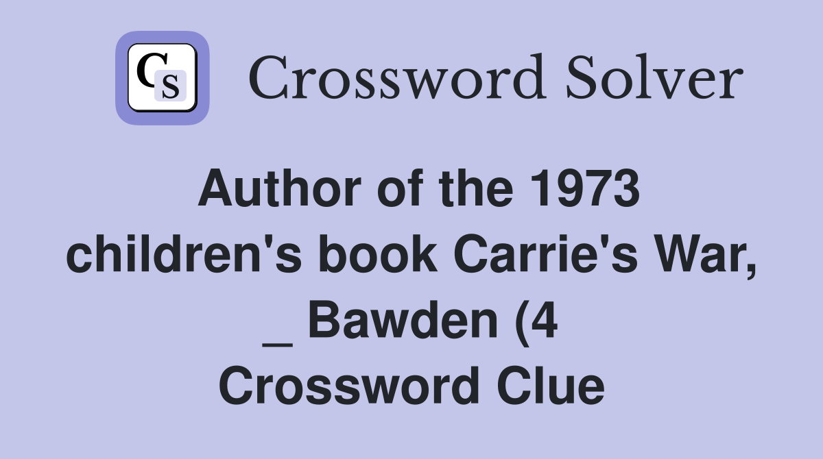 Author of the 1973 children #39 s book Carrie #39 s War Bawden (4 Author of the 1973 children #39 s book Carrie #39 s War Bawden (4