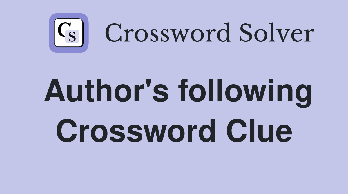 Author's following Crossword Clue