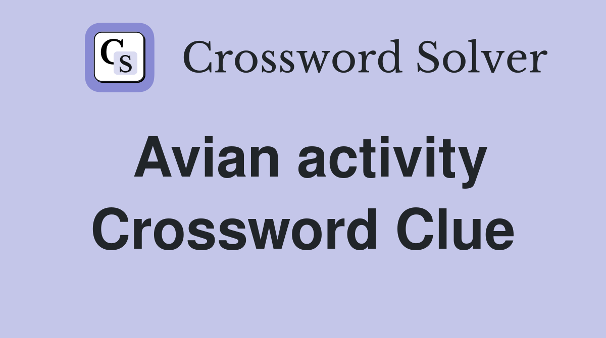Avian activity Crossword Clue