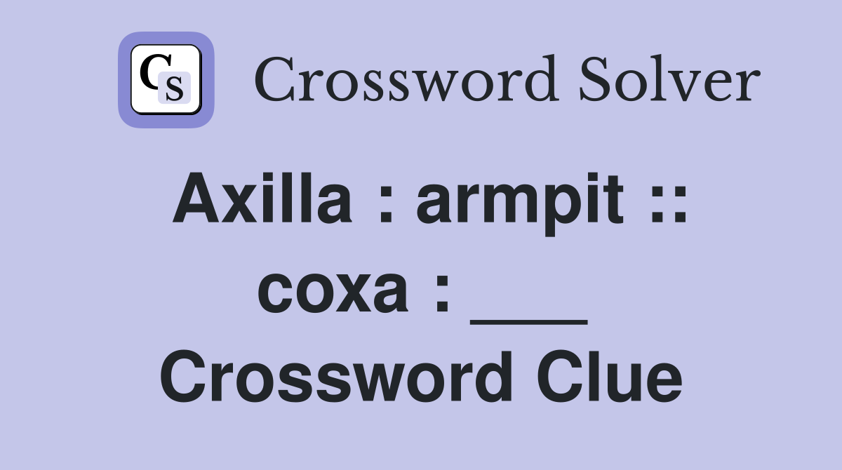 Axilla : armpit :: coxa : ___ Crossword Clue