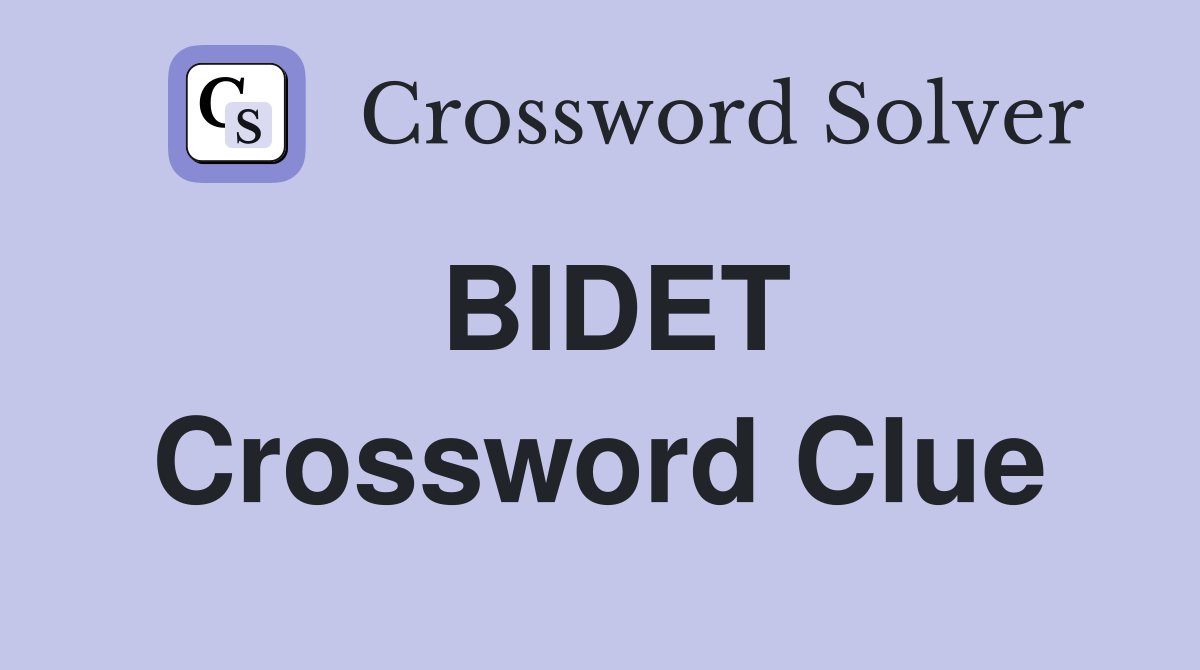 BIDET Crossword Clue