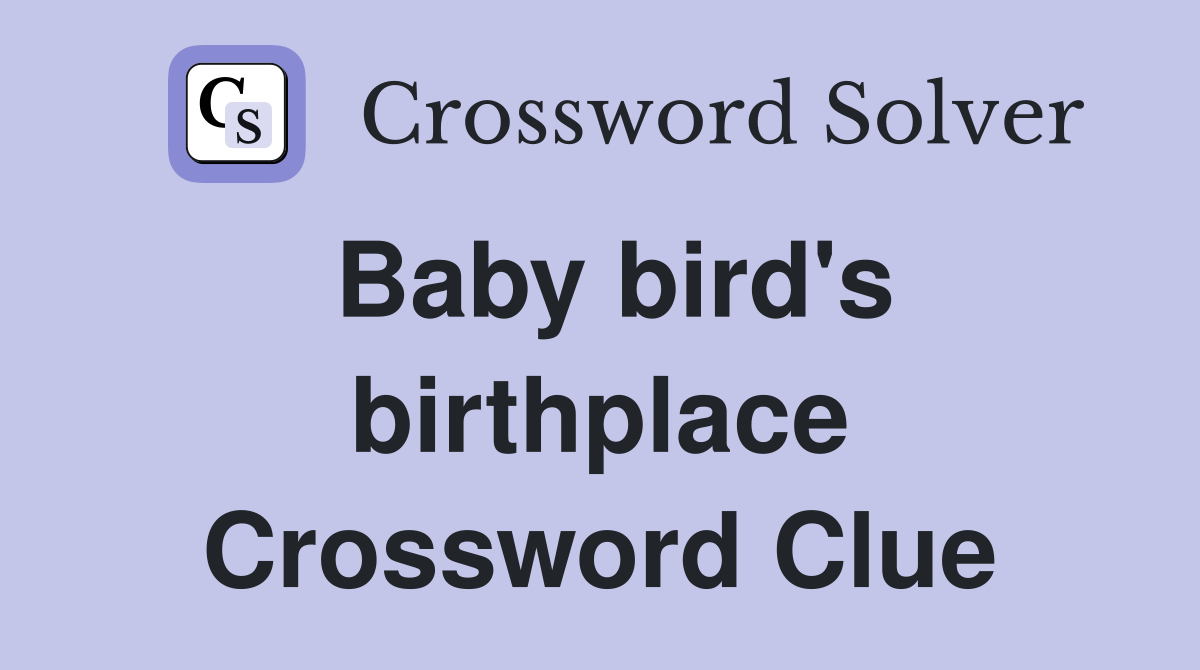 Baby bird's birthplace Crossword Clue