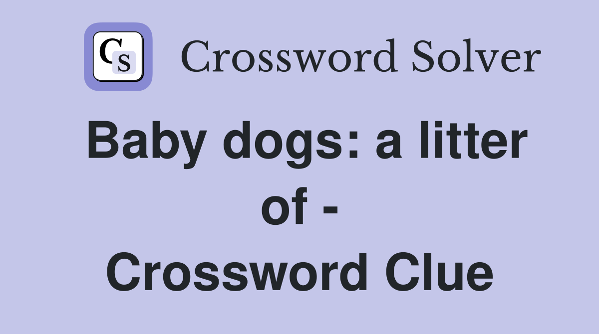 Baby dogs: a litter of - Crossword Clue