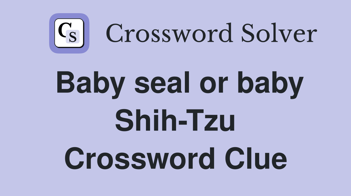 Baby seal or baby Shih-Tzu Crossword Clue