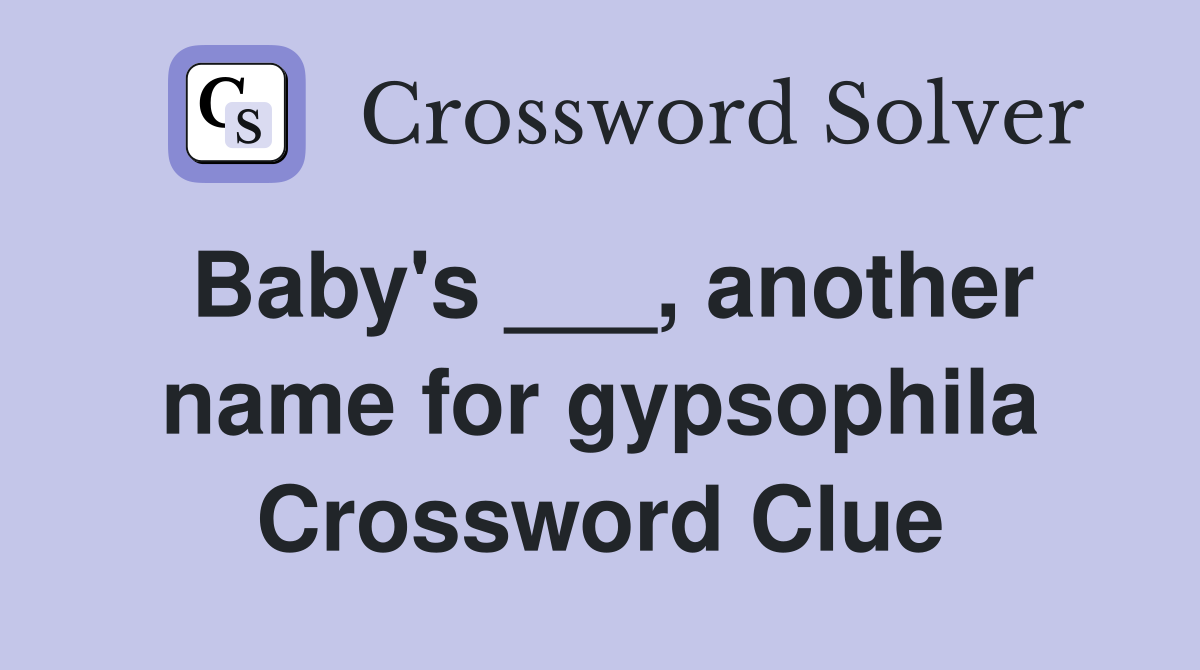 Baby's ___, another name for gypsophila Crossword Clue