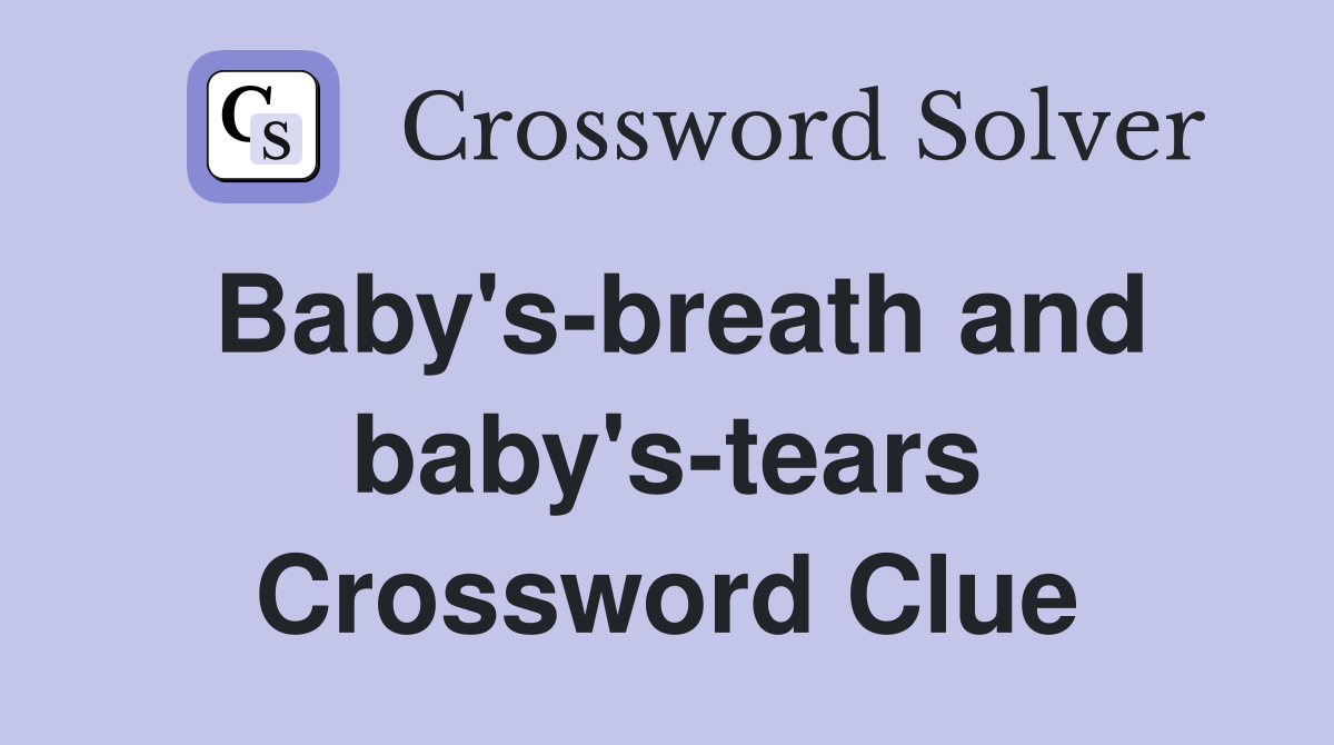Baby's-breath and baby's-tears Crossword Clue