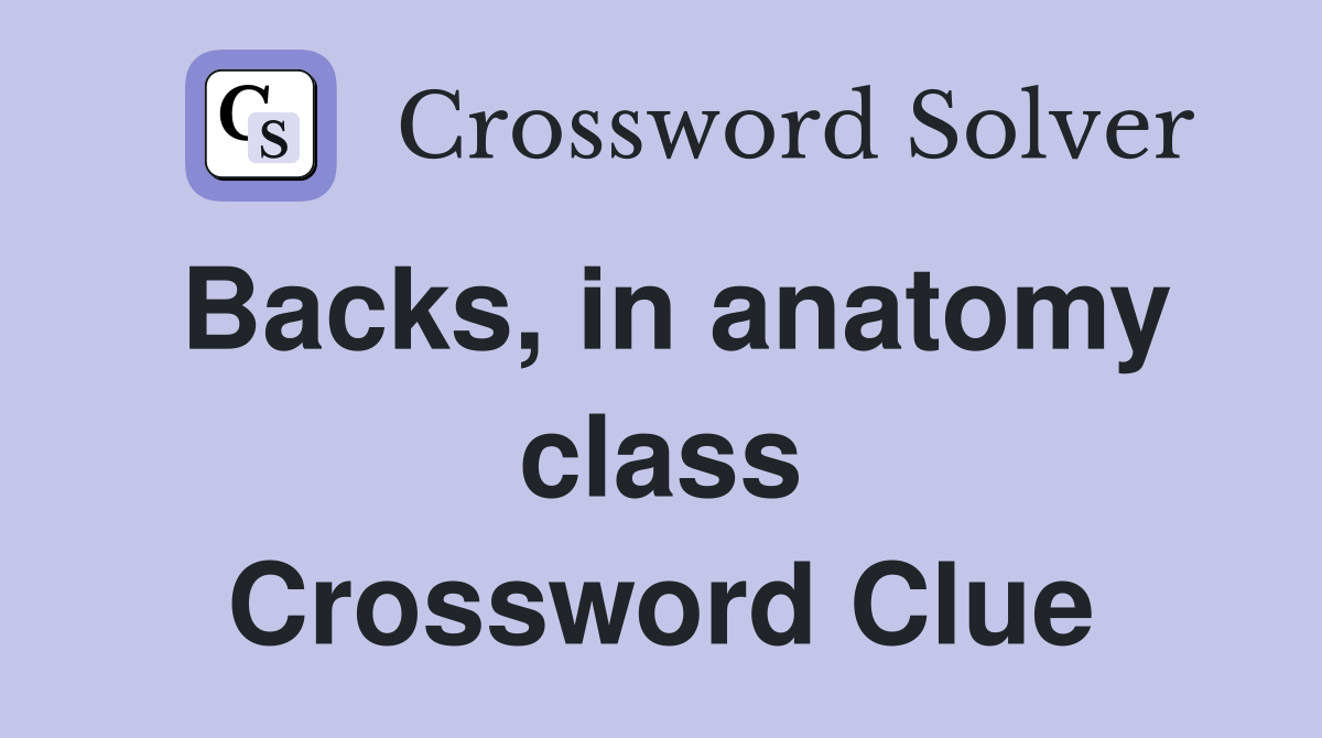 Backs, in anatomy class Crossword Clue