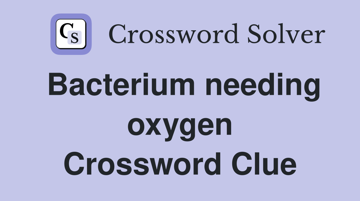 Bacterium needing oxygen Crossword Clue