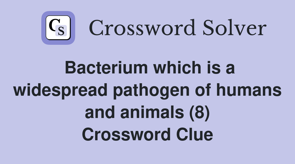 Bacterium which is a widespread pathogen of humans and animals (8) Crossword Clue