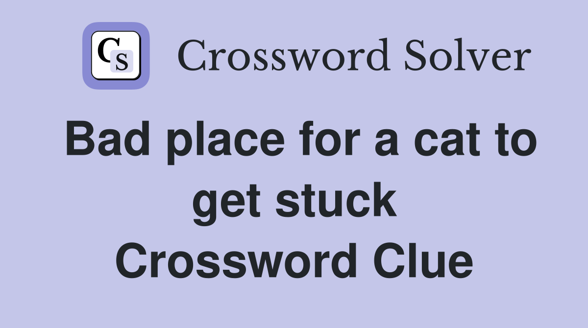 Bad place for a cat to get stuck Crossword Clue