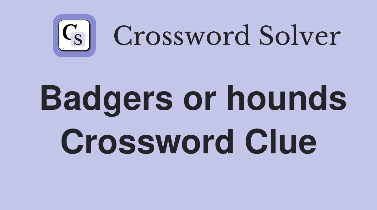Badgers or hounds Crossword Clue