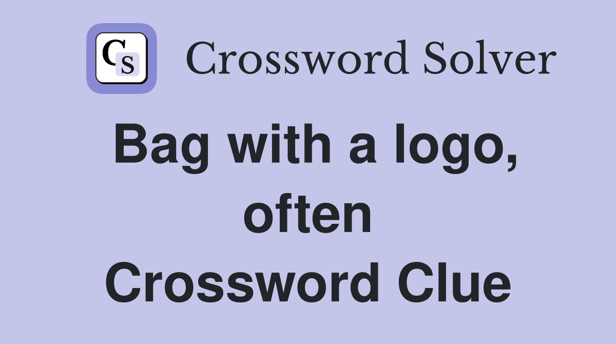 Bag with a logo, often Crossword Clue