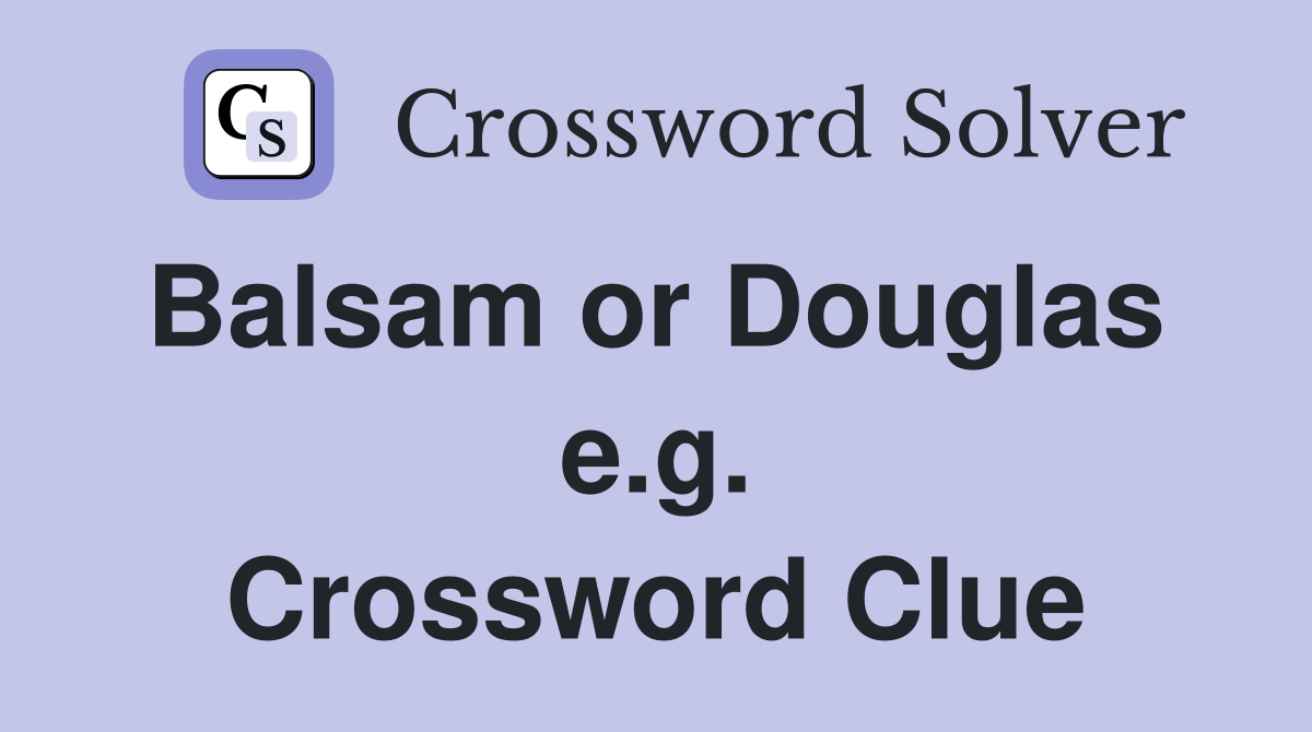 Balsam or Douglas  e.g. Crossword Clue
