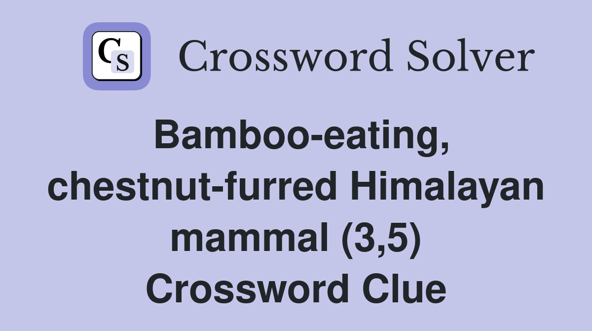 Bamboo-eating, chestnut-furred Himalayan mammal (3,5) Crossword Clue
