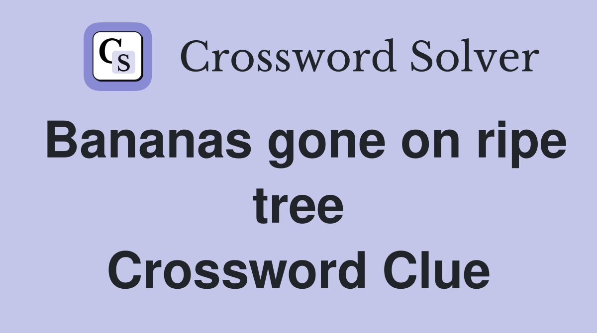 Bananas gone on ripe tree Crossword Clue