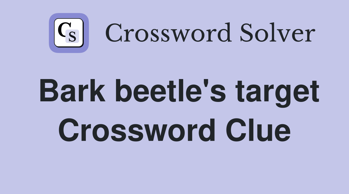 Bark beetle's target Crossword Clue