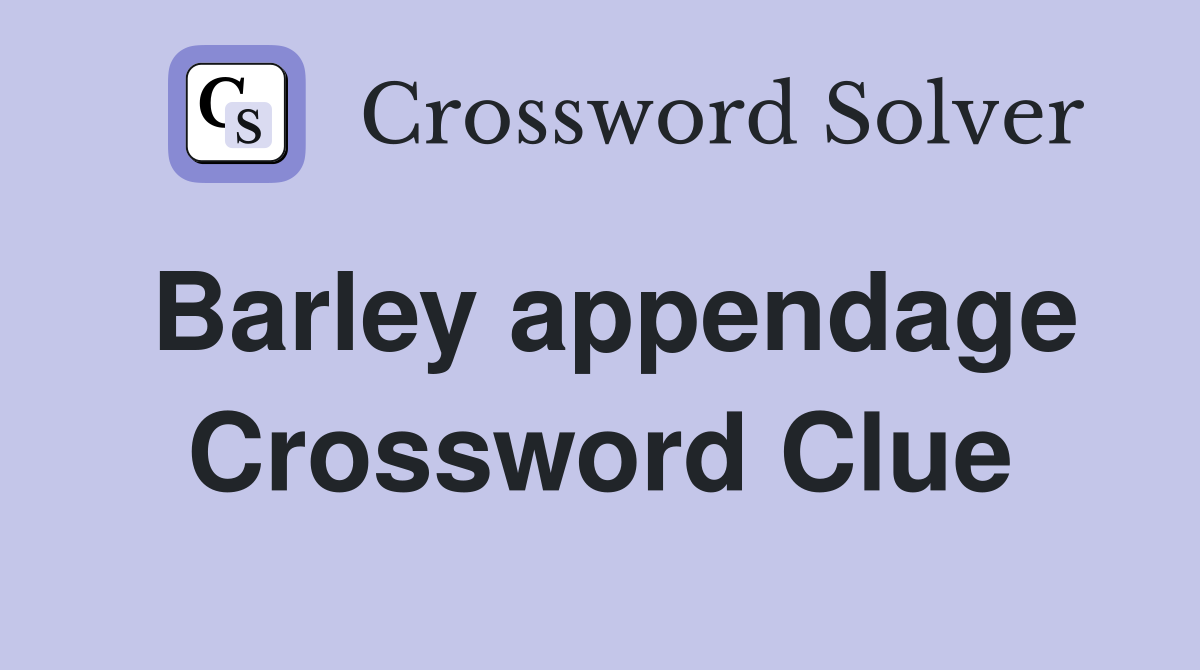 Barley appendage Crossword Clue