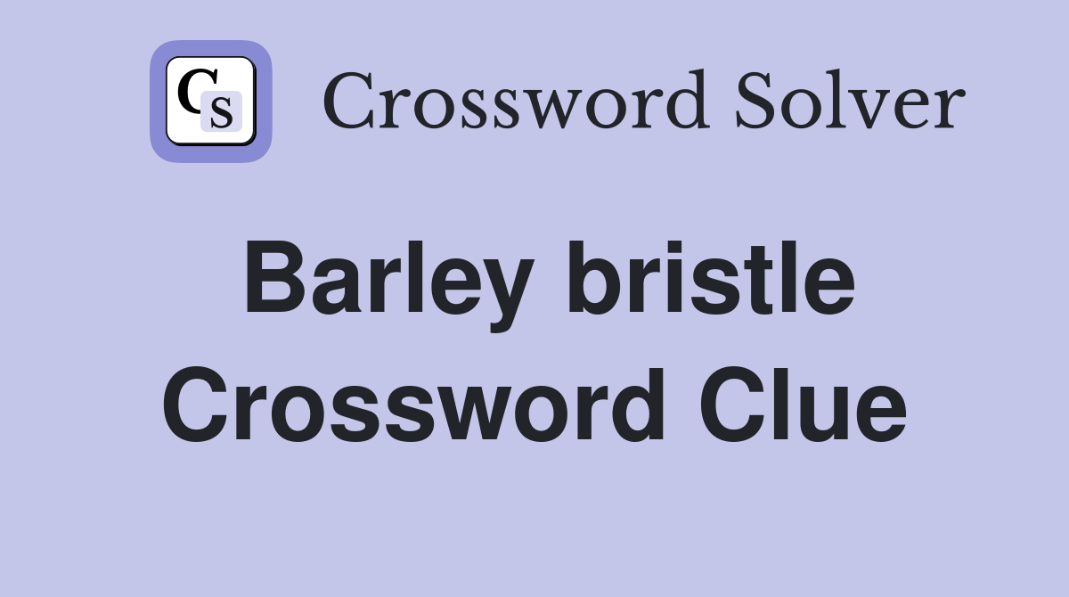 Barley bristle Crossword Clue Answers Crossword Solver