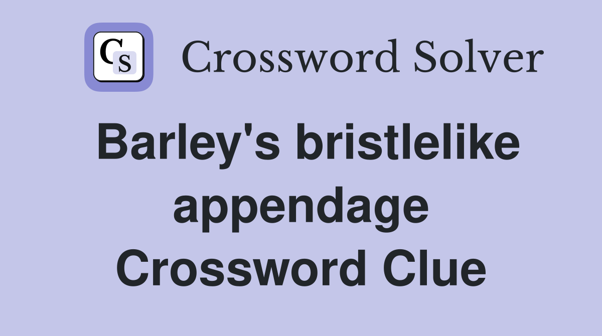 Barley's bristlelike appendage Crossword Clue