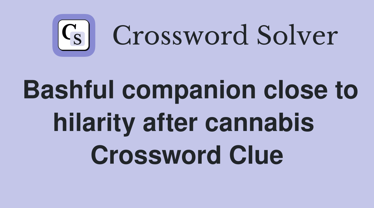Bashful companion close to hilarity after cannabis  Crossword Clue