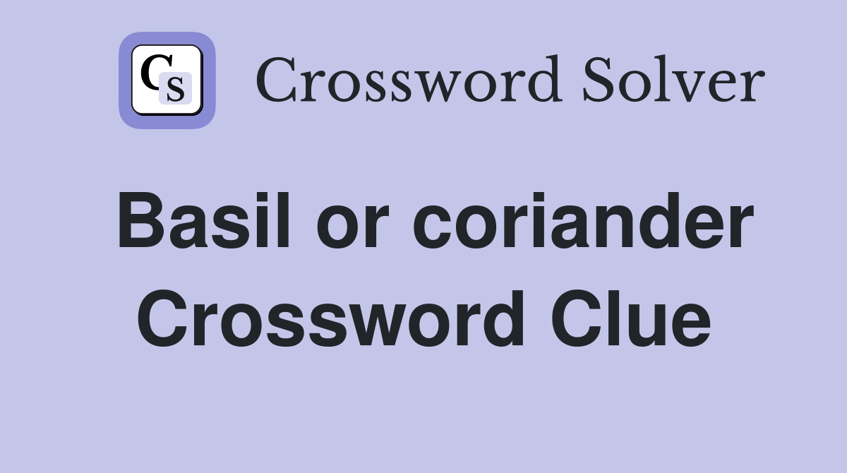 Basil or coriander Crossword Clue