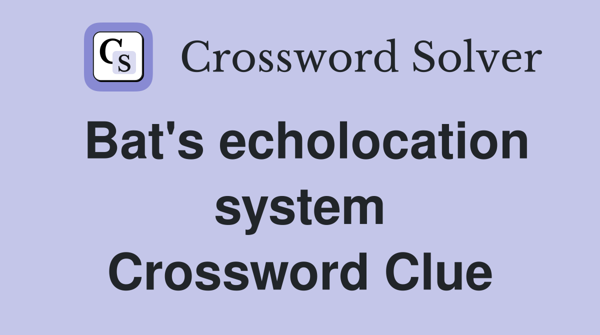 Bat's echolocation system Crossword Clue