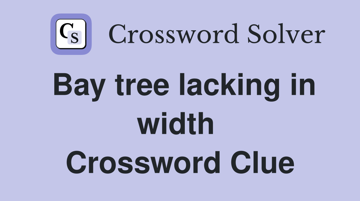 Bay tree lacking in width  Crossword Clue