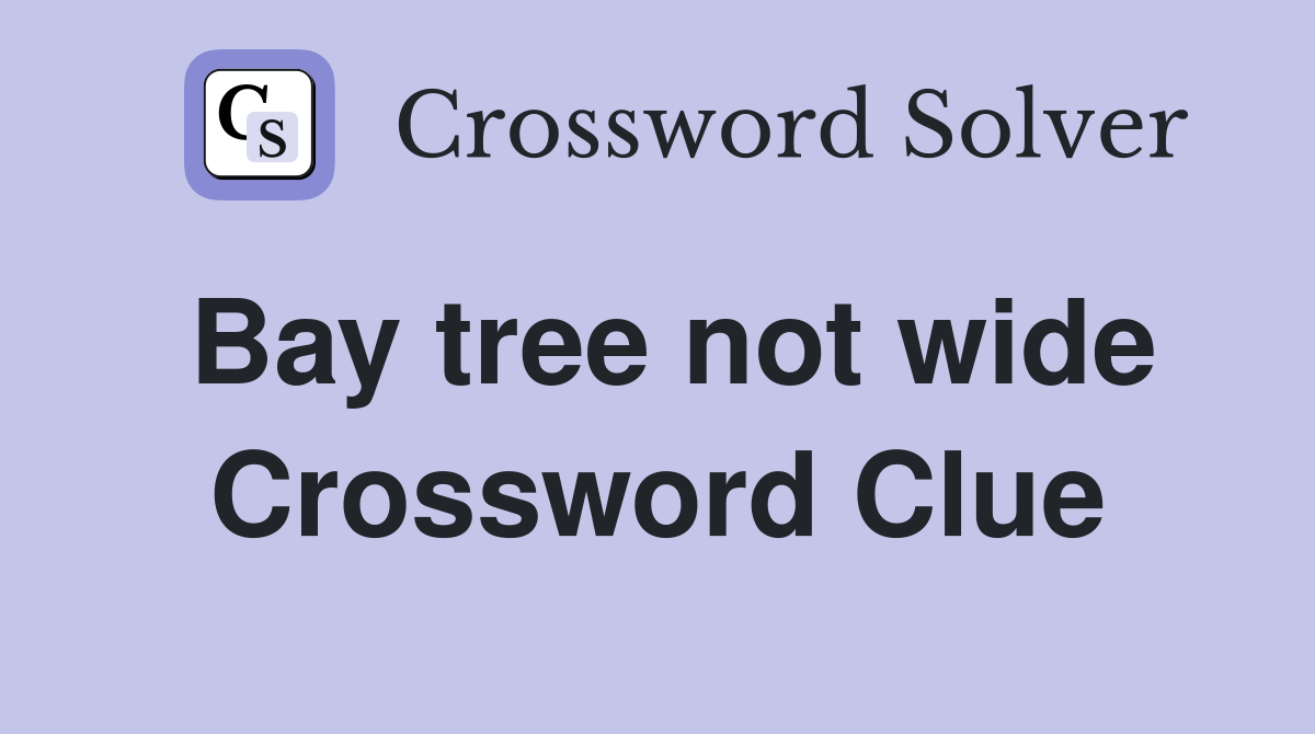 Bay tree not wide Crossword Clue