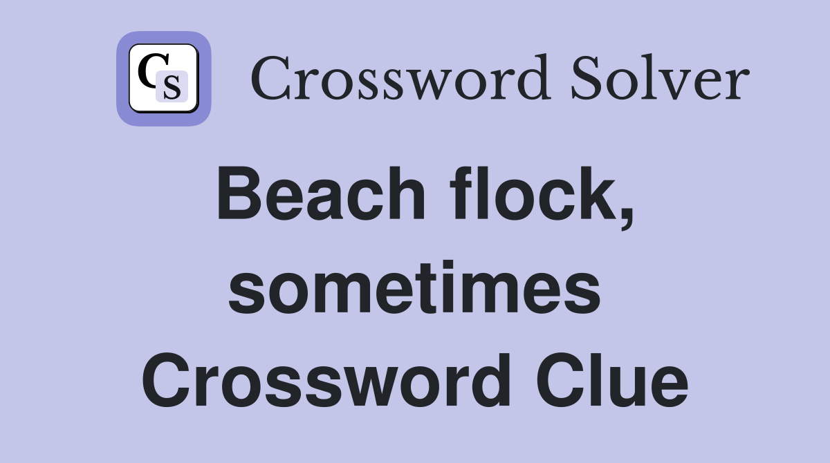 Beach flock, sometimes Crossword Clue