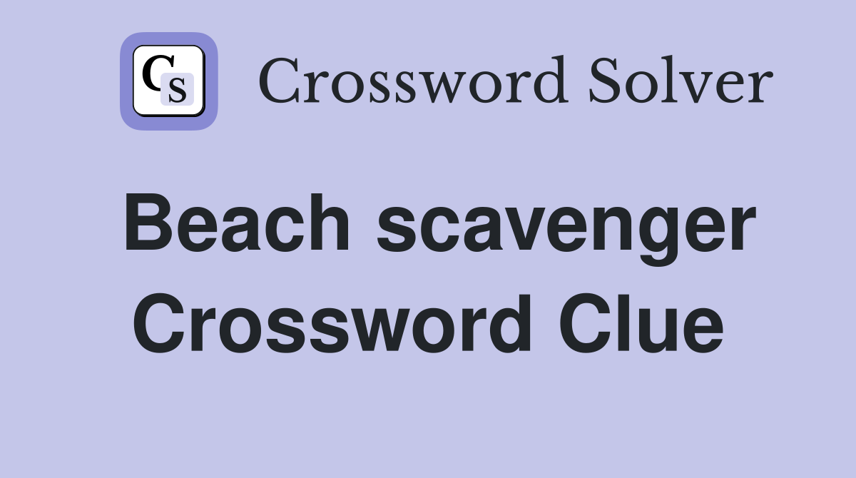Beach scavenger Crossword Clue