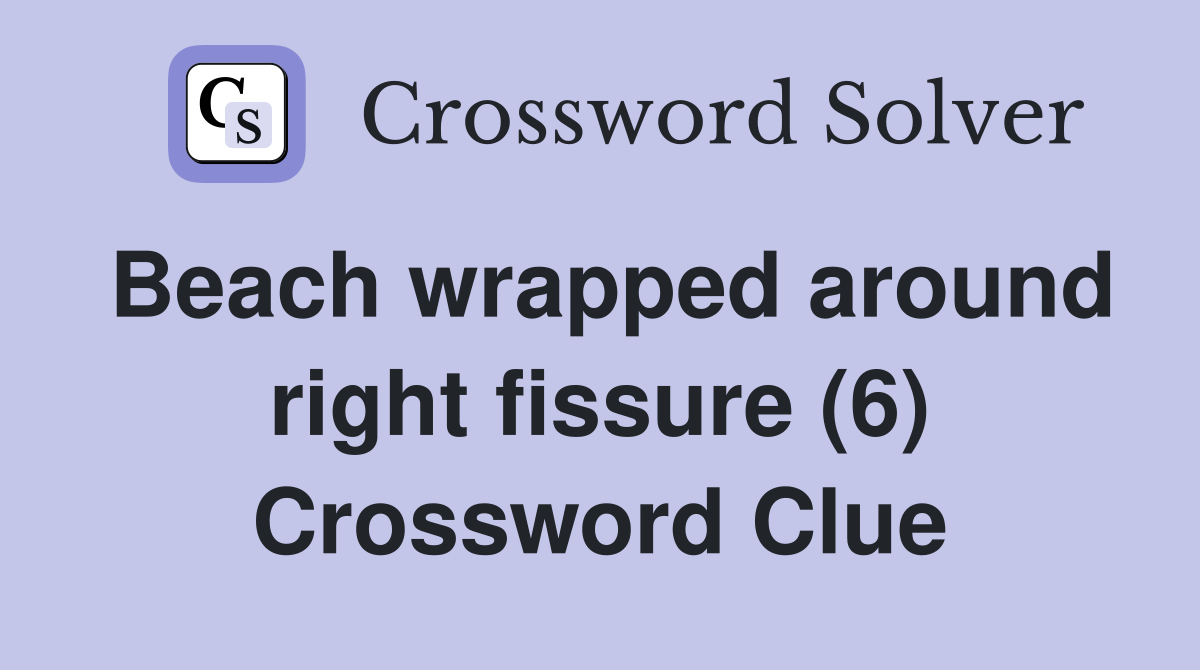 Beach wrapped around right fissure (6) Crossword Clue
