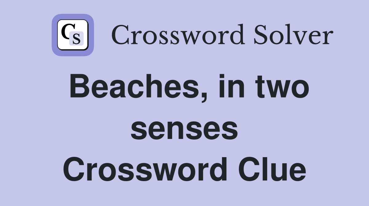 Beaches, in two senses Crossword Clue