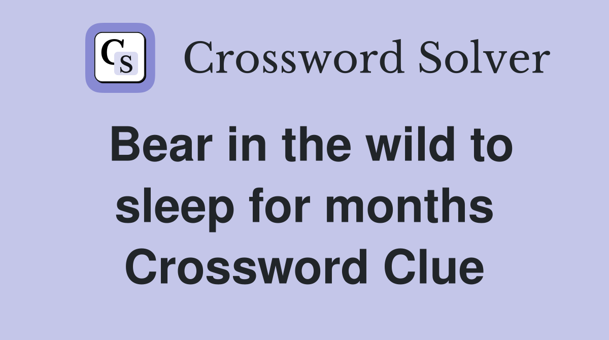 Bear in the wild to sleep for months Crossword Clue