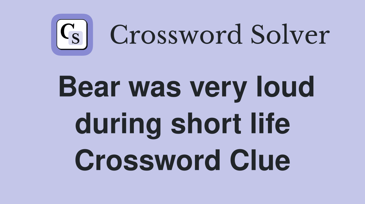 Bear was very loud during short life Crossword Clue