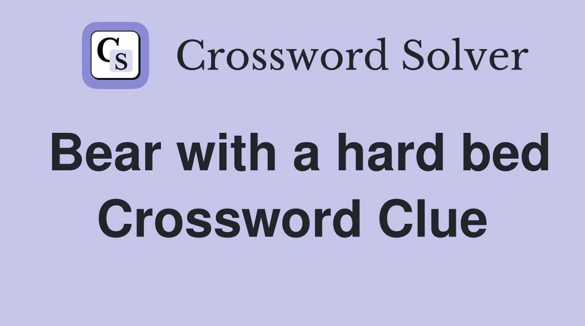 Bear with a hard bed Crossword Clue