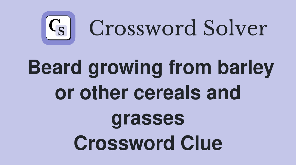 Beard growing from barley or other cereals and grasses Crossword Clue