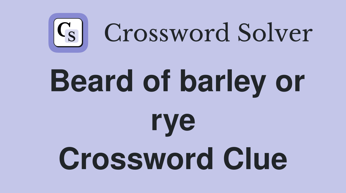 Beard of barley or rye Crossword Clue