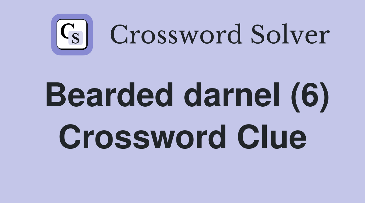 Bearded darnel (6) Crossword Clue