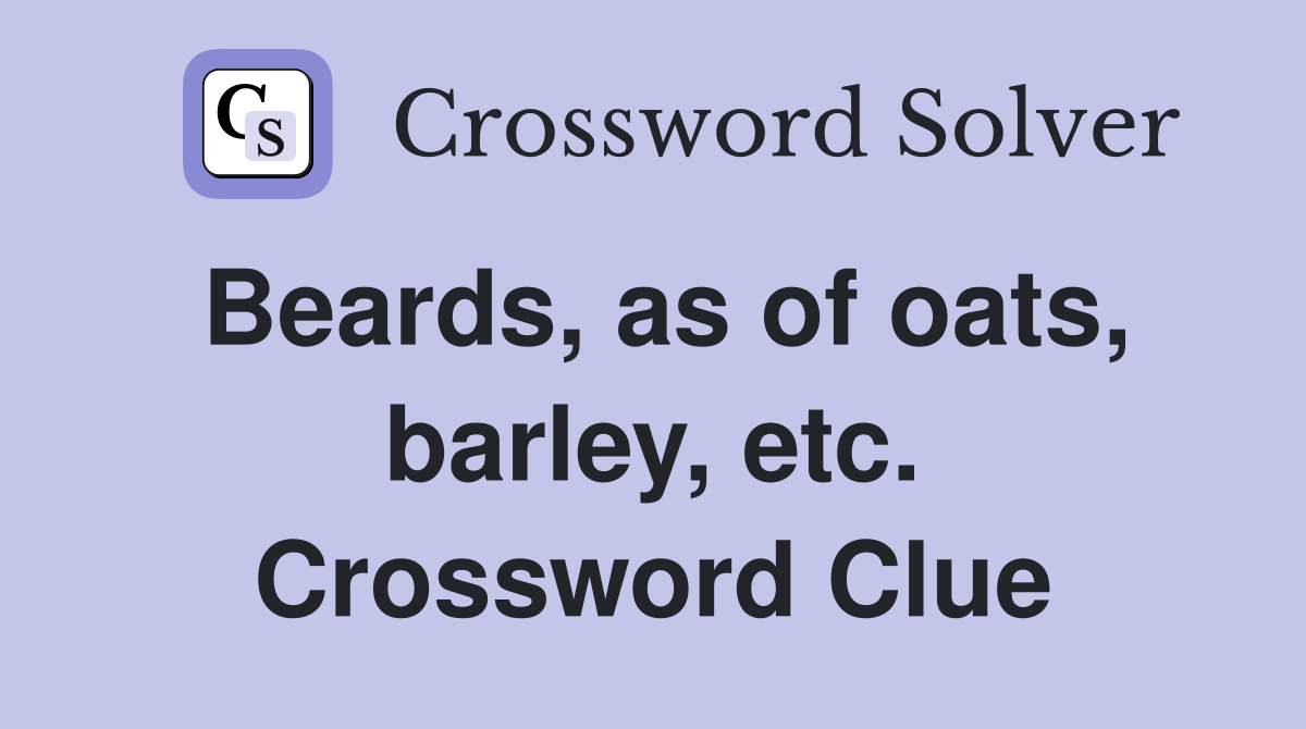 Beards, as of oats, barley, etc. Crossword Clue