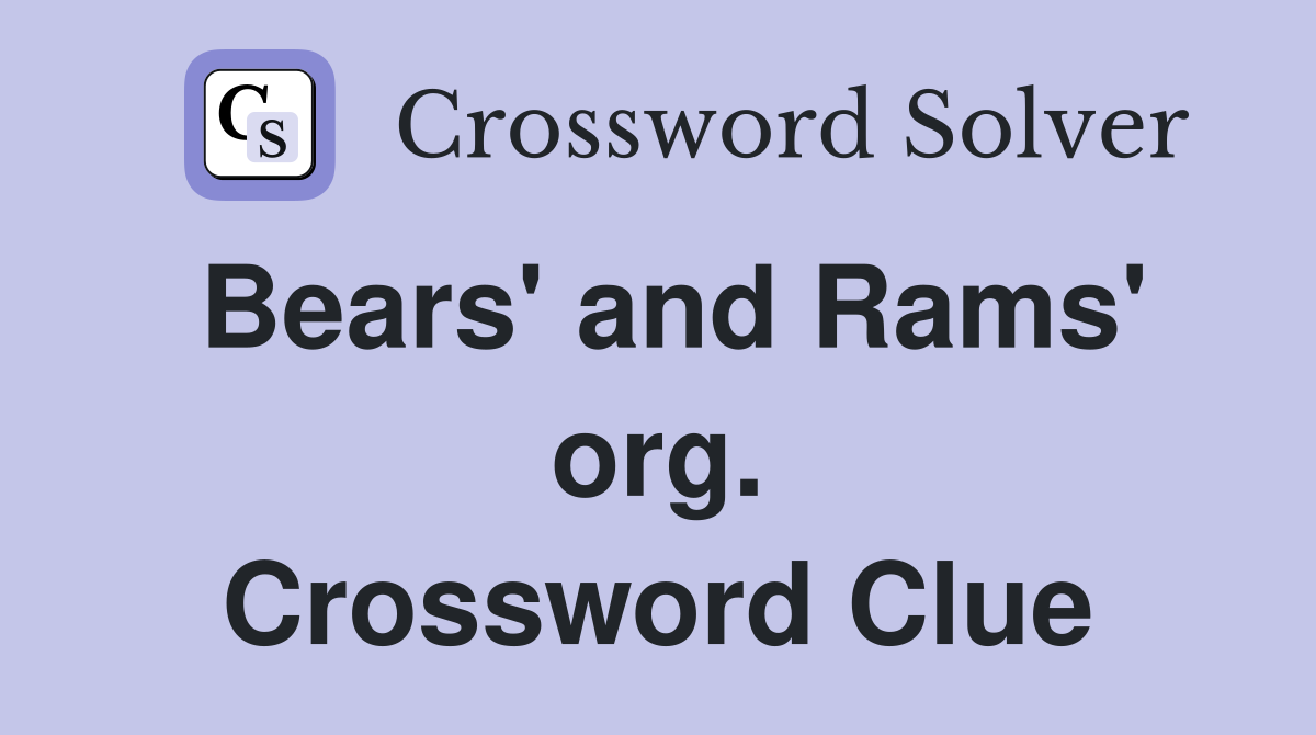 Bears' and Rams' org. Crossword Clue